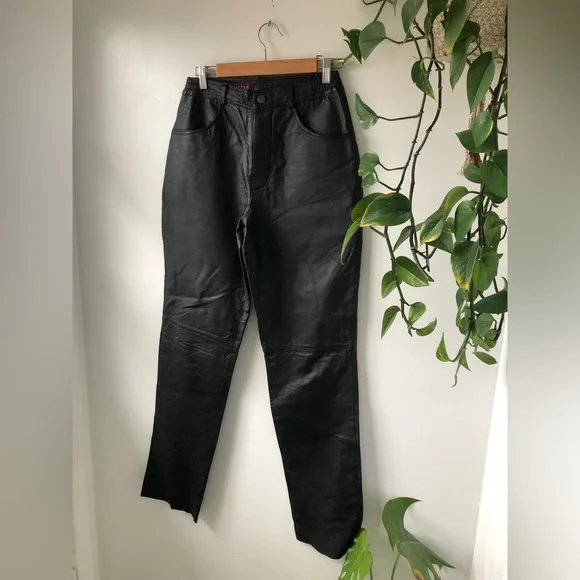 Vintage high waisted leather pants - Picture 3 of 6